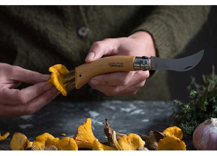 OPINEL COLTELLO PER FUNGHI CON MANICO IN FAGGIO LAMA INOX DA CM 8