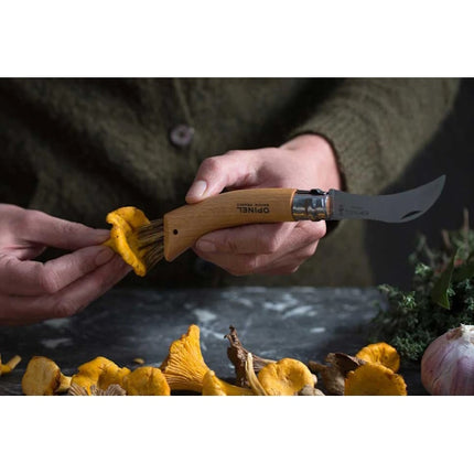 OPINEL COLTELLO PER FUNGHI CON MANICO IN FAGGIO LAMA INOX DA CM 8