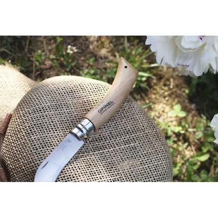 OPINEL COLTELLO FALCETTO DA INNESTO MANICO IN FAGGIO LAMA INOX DA CM 8