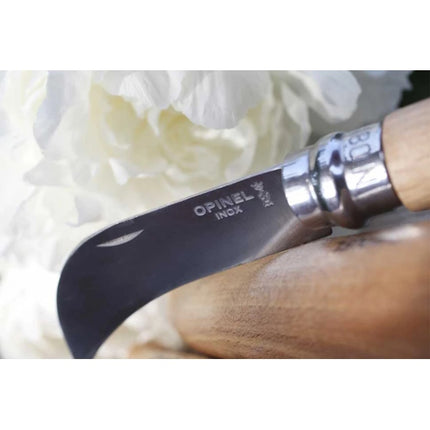 OPINEL COLTELLO FALCETTO DA INNESTO MANICO IN FAGGIO LAMA INOX DA CM 8