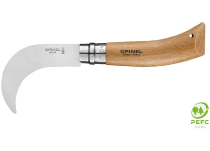 OPINEL COLTELLO FALCETTO CON MANICO IN FAGGIO LAMA INOX DA CM10