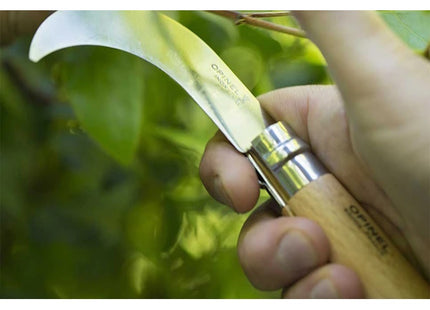 OPINEL COLTELLO FALCETTO CON MANICO IN FAGGIO LAMA INOX DA CM10