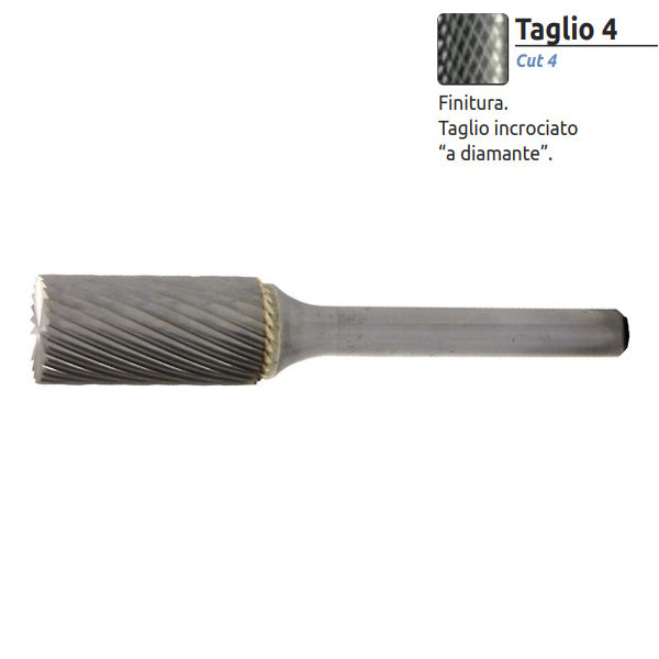 STELLA BIANCA FRESA ROTATIVA MD CILINDRICA TG4 CON GAMBO D.MM6