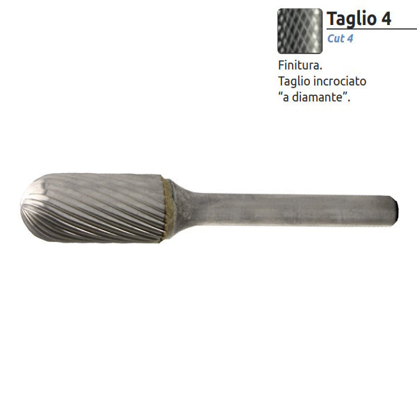 STELLA BIANCA FRESA ROTATIVA MD CILINDRICA TONDA TG4 CON GAMBO D.MM6