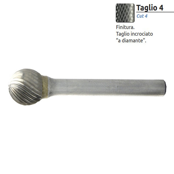 STELLA BIANCA FRESA ROTATIVA MD SFERICA TG 4 CON GAMBO D.MM6