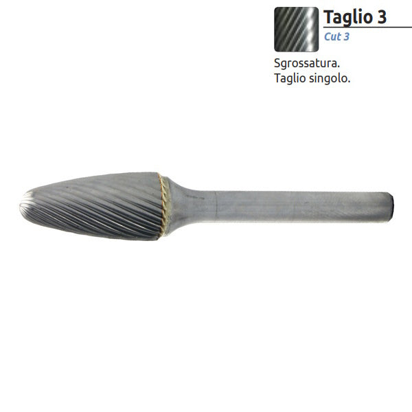 STELLA BIANCA FRESA ROTATIVA MD LANCIA RAGGIATA TG3 CON GAMBO D.MM6