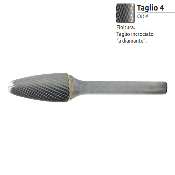 STELLA BIANCA FRESA ROTATIVA MD LANCIA RAGGIATA TG4 CON GAMBO D.MM6