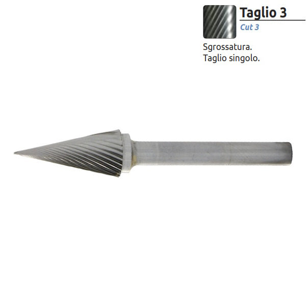 STELLA BIANCA FRESA ROTATIVA MD CONICA TG3 CON GAMBO D.MM6