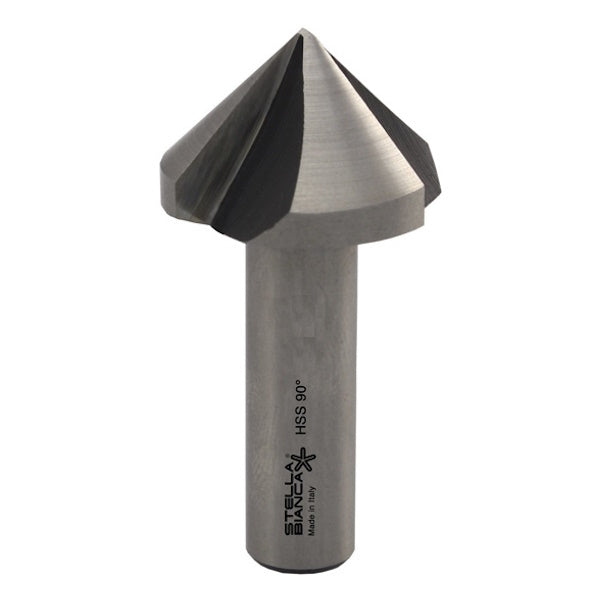 STELLA BIANCA SVASATORE 3 TAGLIENTI 90° IN HSS CON GAMBO