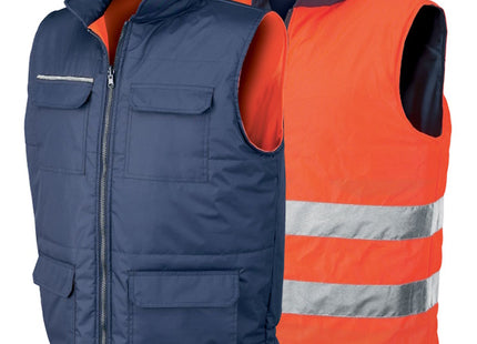 ISSA GILET REVERSE ALTA VISIBILITA&apos; ARANCIO FLUO/BLU NAVY