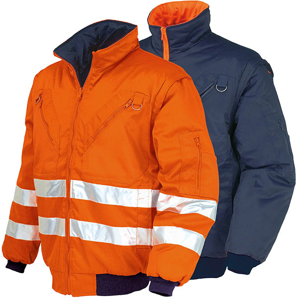 ISSA GIUBBINO PILOT REVERSIBILE ALTA VISIBILITA&apos; ARANCIO FLUO