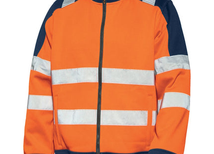 ISSA FELPA MIRROR ALTA VISIBILITA&apos; ARANCIO FLUO/BLU NAVY