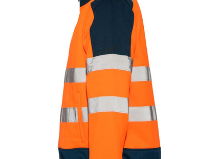 ISSA FELPA MIRROR ALTA VISIBILITA&apos; ARANCIO FLUO/BLU NAVY