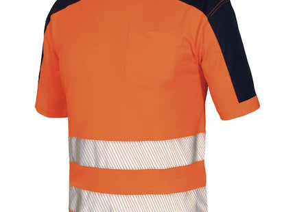 ISSA T-SHIRT ALTA VISIBILITA&apos; ARANCIO FLUO/BLU NAVY