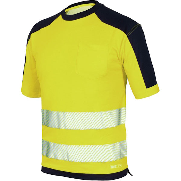 ISSA T-SHIRT ALTA VISIBILITA&apos; GIALLO FLUO/BLU NAVY