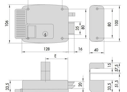 CISA ELETTROSERRATURA DA APPLICARE CON APERTURA ESTERNA