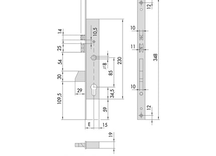 CISA ELETTROSERRATURA DA INFILARE PER MONTANTI SCROCCO E CATENACCIO