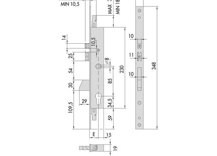 CISA ELETTROSERRATURA DA INFILARE PER MONTANTI SCROCCO E CATENACCIO