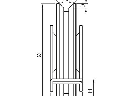 NOVA-FERR RUOTA ZINCATA GOLA AD Y CON 2 CUSCINETTI SUPPORTO CHIUSO