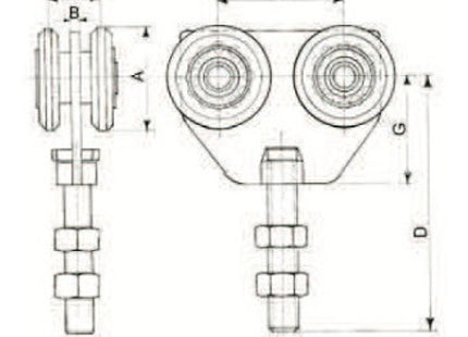 NOVA-FERR CARRELLO A 4 CUSCINETTI IN ACCIAIO ZINCATO BIANCO