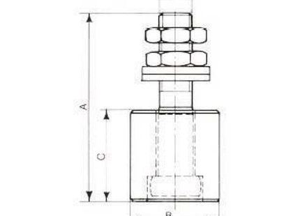NOVA-FERR OLIVA IN NYLON NERO CON PERNO IN ACCIAIO ZINCATO BIANCO