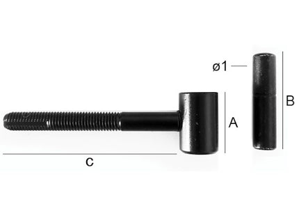 OM4 CARDINE AD AVVITARE CON SPINA A LEVARE COLORE NERO
