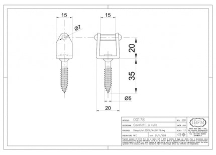IBFM CAVALLOTTO A RULLO CON VITE ART. 178