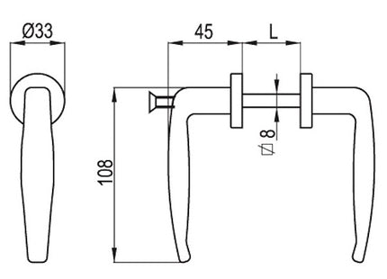 NOVA-FERR MANIGLIA IN LEGA VERNICIATA NERA CON VITE PER PORTE