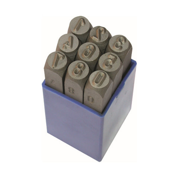 SCU PUNZONI IN ACCIAIO IN SERIE CON NUMERI 0-9 CONF.DA PZ 9