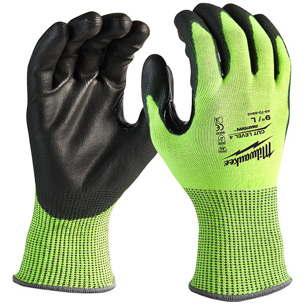 MILWAUKEE GUANTI MOD. HI-VIS CUT D GLOVES COLORE GIALLO/NERO