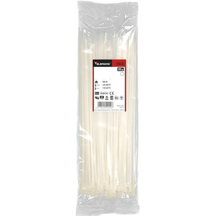ELEMATIC FASCETTE DI CABLAGGIO IN NYLON NATURALE IN CONF.DA PZ100