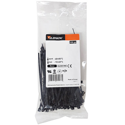 ELEMATIC FASCETTE DI CABLAGGIO IN NYLON NERE IN CONF.DA PZ100
