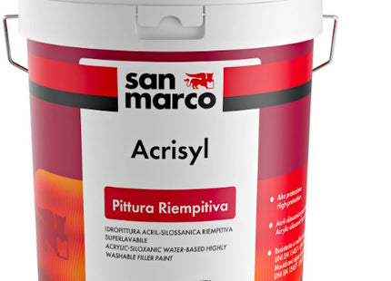 SAN MARCO ACRISYL PITTURA RIEMPITIVA BIANCO SUPERLAVABILE PER ESTERNI