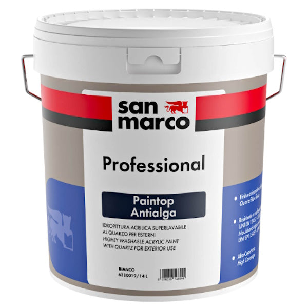 SAN MARCO PAINTOP ANTIALGA BIANCO IDROPITTURA LAVABILE AL QUARZO ESTERNI