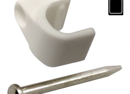 SODIFER FISSACAVI IN PLASTICA BIANCA CON CHIODO IN CONFEZIONE BLISTER