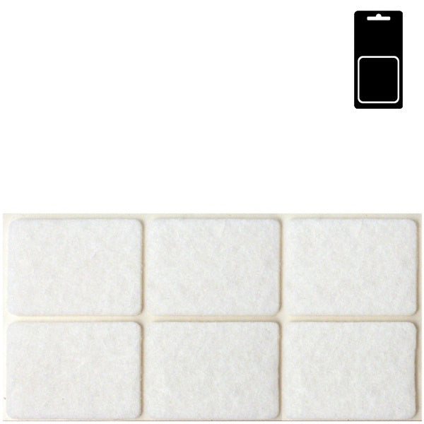 SODIFER FELTRINI ADESIVI RETTANGOLARI MM25X 35 BIANCO BLISTER PZ12