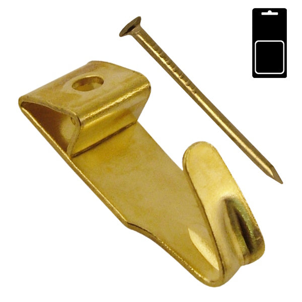 SODIFER GANCI PER QUADRI IN FERRO OTTONATO CON CHIODO IN CONF.BLISTER