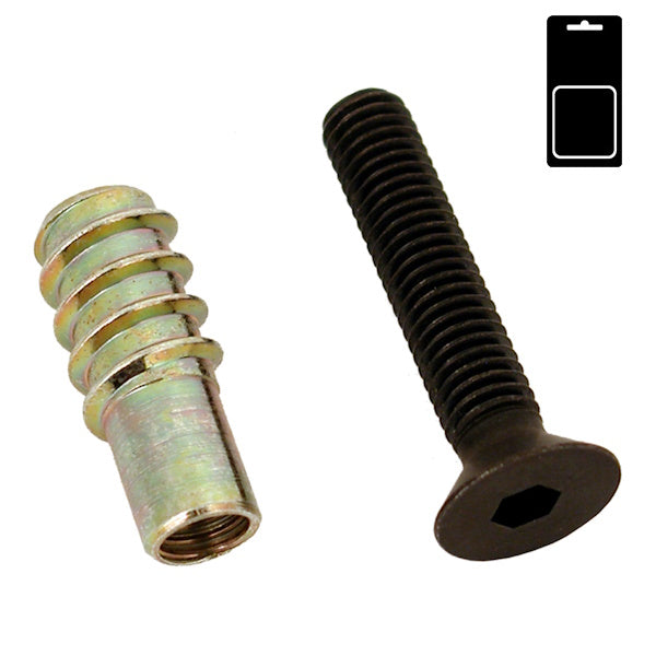 SODIFER VITI DI GIUNZIONE IN FERRO BRUNITE CON BUSSOLA IN BLISTER DA PZ4