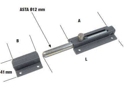 MINUTEX CATENACCIO PORTALUCCHETTO ASTA TONDA IN ACCIAIO BRONZATO