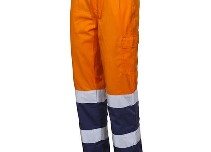 ISSA PANTALONE ALTA VISIBILITA&apos; LIGHT ARANCIO FLUO/BLU NAVY