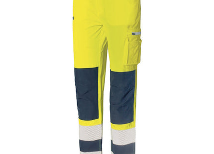 ISSA PANTALONE ALTA VISIBILITA&apos; LIGHT GIALLO FLUO/BLU NAVY