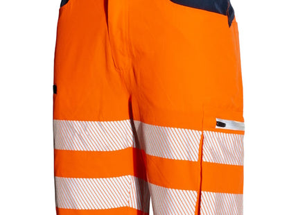 ISSA PANTALONCINO ALTA VISIBILITA&apos; LIGHT ARANCIO FLUO/BLU NAVY