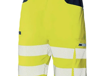 ISSA PANTALONCINO ALTA VISIBILITA&apos; LIGHT GIALLO FLUO/BLU NAVY