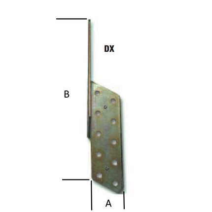 MINUTEX PIASTRA ANGOLARE SFALSATA DESTRA IN ACCIAIO ZINCATO
