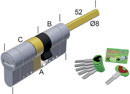 SECUREMME CILINDRO EVOK22 MODULARE PREDISPOSTO PER POMOLO