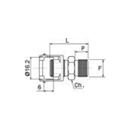 ANI ART. 11/B 3/8"M RACCORDO MASCHIO CON DADO FRESATO BLISTER PZ2
