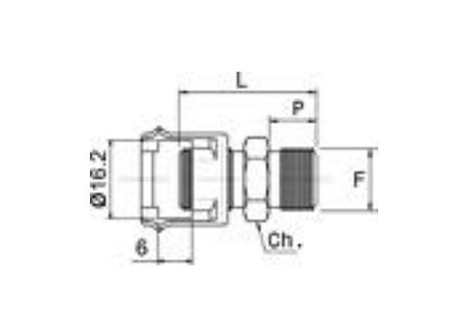 ANI ART. 11/A 1/4"M RACCORDO MASCHIO CON DADO FRESATO BLISTER PZ2