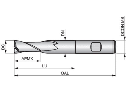 DORMER FRESA C135 CILINDRICA 2T PER CAVE CORTA HSS-E