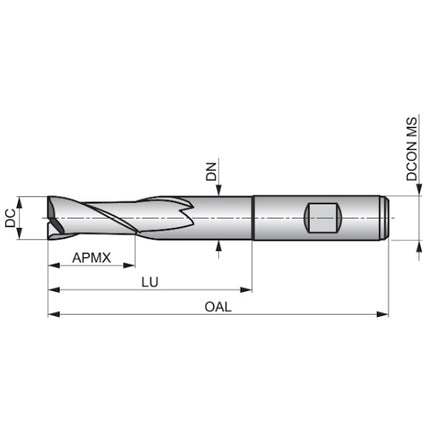 DORMER FRESA C135 CILINDRICA 2T PER CAVE CORTA HSS-E