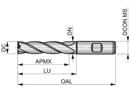 DORMER FRESA C295 CILINDRICA LUNGA HSS-E PM